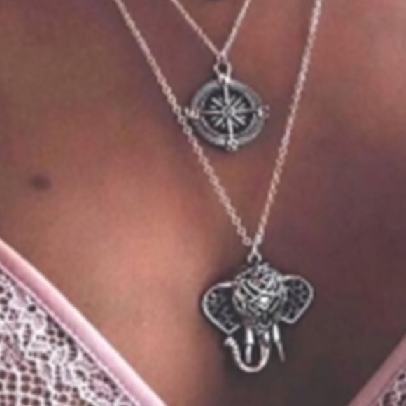 3/$30 Multi layering Boho Elephant Necklace Chain - Picture 2 of 4